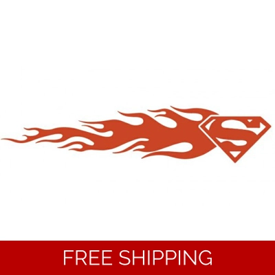Superman S Logo Flames Die Cut Vinyl Decal sticker Superman S Logo Flames Die Cut Vinyl Decal sticker